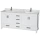 A thumbnail of the Wyndham Collection WCS141472DUNSMXX White / White Carrara Marble Top / Brushed Chrome Hardware