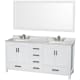 A thumbnail of the Wyndham Collection WCS141472DCMUS3M70 White / White Carrara Marble Top / Brushed Chrome Hardware