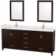 A thumbnail of the Wyndham Collection WCS141480D-VCA-M24 Espresso / Carrara Cultured Marble Top / Brushed Chrome Hardware