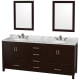 A thumbnail of the Wyndham Collection WCS141480DUNOM24 Espresso / White Carrara Marble Top / Brushed Chrome Hardware
