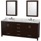 A thumbnail of the Wyndham Collection WCS141480DUNOMED Espresso / White Carrara Marble Top / Brushed Chrome Hardware