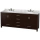 A thumbnail of the Wyndham Collection WCS141480DUNOMXX Espresso / White Carrara Marble Top / Brushed Chrome Hardware