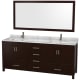 A thumbnail of the Wyndham Collection WCS141480DUNSM70 Espresso / White Carrara Marble Top / Brushed Chrome Hardware