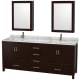 A thumbnail of the Wyndham Collection WCS141480DUNSMED Espresso / White Carrara Marble Top / Brushed Chrome Hardware