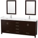A thumbnail of the Wyndham Collection WCS141480D-VCA-M24 Espresso / White Cultured Marble Top / Brushed Chrome Hardware