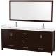 A thumbnail of the Wyndham Collection WCS141480D-VCA-M70 Espresso / White Cultured Marble Top / Brushed Chrome Hardware