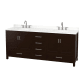 A thumbnail of the Wyndham Collection WCS141480D-QTZ-US3MXX Espresso / White Quartz Top / Brushed Chrome Hardware