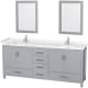 A thumbnail of the Wyndham Collection WCS141480D-VCA-M24 Gray / Carrara Cultured Marble Top / Brushed Chrome Hardware