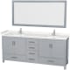 A thumbnail of the Wyndham Collection WCS141480D-VCA-M70 Gray / Carrara Cultured Marble Top / Brushed Chrome Hardware