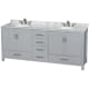 A thumbnail of the Wyndham Collection WCS141480DUNOMXX Gray / White Carrara Marble Top