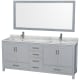A thumbnail of the Wyndham Collection WCS141480DUNSM70 Gray / White Carrara Marble Top / Brushed Chrome Hardware