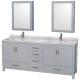 A thumbnail of the Wyndham Collection WCS141480DUNSMED Gray / White Carrara Marble Top / Brushed Chrome Hardware