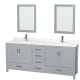 A thumbnail of the Wyndham Collection WCS141480D-QTZ-UNSM24 Gray / Giotto Quartz Top / Brushed Chrome Hardware