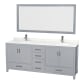 A thumbnail of the Wyndham Collection WCS141480D-QTZ-UNSM70 Gray / Giotto Quartz Top / Brushed Chrome Hardware