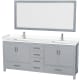 A thumbnail of the Wyndham Collection WCS141480D-VCA-M70 Gray / White Cultured Marble Top / Brushed Chrome Hardware