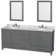 A thumbnail of the Wyndham Collection WCS141480DUNOM24 Dark Gray / White Carrara Marble Top / Brushed Chrome Hardware