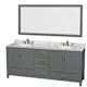 A thumbnail of the Wyndham Collection WCS141480DUNOM70 Dark Gray / White Carrara Marble Top / Brushed Chrome Hardware