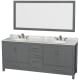 A thumbnail of the Wyndham Collection WCS141480DUNOM70 Dark Gray / White Carrara Marble Top / Brushed Chrome Hardware