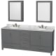 A thumbnail of the Wyndham Collection WCS141480DUNOMED Dark Gray / White Carrara Marble Top / Brushed Chrome Hardware