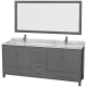 A thumbnail of the Wyndham Collection WCS141480DUNSM70 Dark Gray / White Carrara Marble Top / Brushed Chrome Hardware