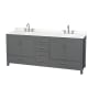 A thumbnail of the Wyndham Collection WCS141480D-QTZ-US3MXX Dark Gray / White Quartz Top / Brushed Chrome Hardware