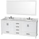 A thumbnail of the Wyndham Collection WCS141480DUNOM70 White / White Carrara Marble Top / Brushed Chrome Hardware