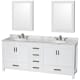 A thumbnail of the Wyndham Collection WCS141480DUNOMED White / White Carrara Marble Top / Brushed Chrome Hardware
