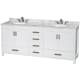 A thumbnail of the Wyndham Collection WCS141480DUNOMXX White / White Carrara Marble Top / Brushed Chrome Hardware