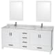 A thumbnail of the Wyndham Collection WCS141480DUNSM24 White / White Carrara Marble Top / Brushed Chrome Hardware