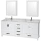 A thumbnail of the Wyndham Collection WCS141480DUNSMED White / White Carrara Marble Top / Brushed Chrome Hardware
