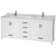 A thumbnail of the Wyndham Collection WCS141480DUNSMXX White / White Carrara Marble Top / Brushed Chrome Hardware