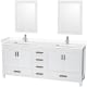 A thumbnail of the Wyndham Collection WCS141480D-VCA-M24 White / White Cultured Marble Top / Brushed Chrome Hardware