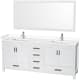A thumbnail of the Wyndham Collection WCS141480D-VCA-M70 White / White Cultured Marble Top / Brushed Chrome Hardware