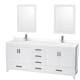 A thumbnail of the Wyndham Collection WCS141480D-QTZ-UNSM24 White / White Quartz Top / Brushed Chrome Hardware