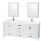 A thumbnail of the Wyndham Collection WCS141480D-QTZ-UNSMED White / White Quartz Top / Brushed Chrome Hardware