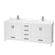 A thumbnail of the Wyndham Collection WCS141480D-QTZ-UNSMXX White / White Quartz Top / Brushed Chrome Hardware