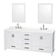 A thumbnail of the Wyndham Collection WCS141480D-QTZ-US3M24 White / White Quartz Top / Brushed Chrome Hardware