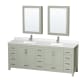 A thumbnail of the Wyndham Collection WCS141484D-QTZ-UNSMED Light Green / Giotto Quartz Top / Brushed Nickel Hardware