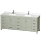 A thumbnail of the Wyndham Collection WCS141484D-QTZ-UNSMXX Light Green / Giotto Quartz Top / Brushed Nickel Hardware