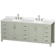 A thumbnail of the Wyndham Collection WCS141484D-QTZ-US3MXX Light Green / Giotto Quartz Top / Brushed Nickel Hardware