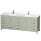 A thumbnail of the Wyndham Collection WCS141484D-QTZ-UNSMXX Light Green / White Quartz Top / Brushed Nickel Hardware