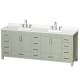 A thumbnail of the Wyndham Collection WCS141484D-QTZ-US3MXX Light Green / White Quartz Top / Brushed Nickel Hardware