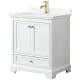 A thumbnail of the Wyndham Collection WCS202030S-QTZ-UNSMXX White / Giotto Quartz Top / Brushed Gold Hardware