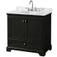 A thumbnail of the Wyndham Collection WCS202036SCMUNOMXX Dark Espresso / White Carrara Marble Top / Polished Chrome Hardware