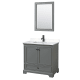 A thumbnail of the Wyndham Collection WCS202036S-VCA-M24 Dark Gray / Carrara Cultured Marble Top / Matte Black Hardware