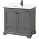 A thumbnail of the Wyndham Collection WCS202036S-QTZ-UNSMXX Dark Gray / Giotto Quartz Top / Matte Black Hardware