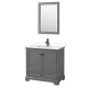 A thumbnail of the Wyndham Collection WCS202036S-VCA-M24 Dark Gray / White Cultured Marble Top / Matte Black Hardware