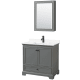 A thumbnail of the Wyndham Collection WCS202036S-QTZ-UNSMED Dark Gray / White Quartz Top / Matte Black Hardware