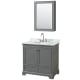 A thumbnail of the Wyndham Collection WCS202036SCMUNOMED Dark Gray / White Carrara Marble Top / Polished Chrome Hardware