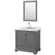 A thumbnail of the Wyndham Collection WCS202036SCMUNSM24 Dark Gray / White Carrara Marble Top / Polished Chrome Hardware